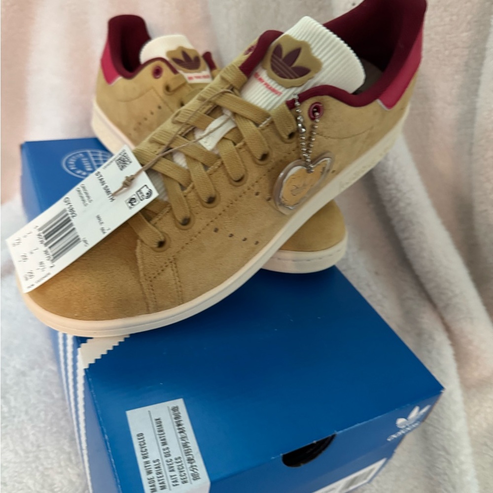 Adidas Beige and Maroon Sneakers